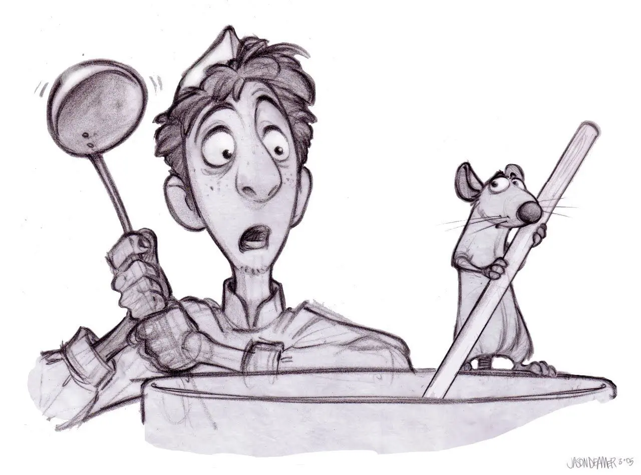 el arte de ratatouille diseño de personajes