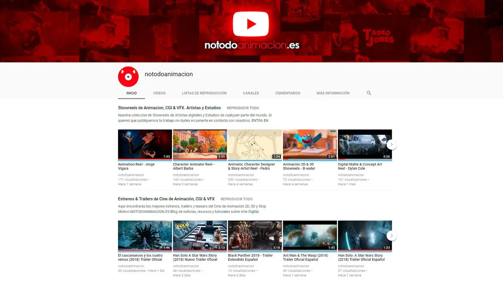 Estrenos de Animación, las mejores Showreels, Cortometrajes, Making of, y Tutoriales de Animación