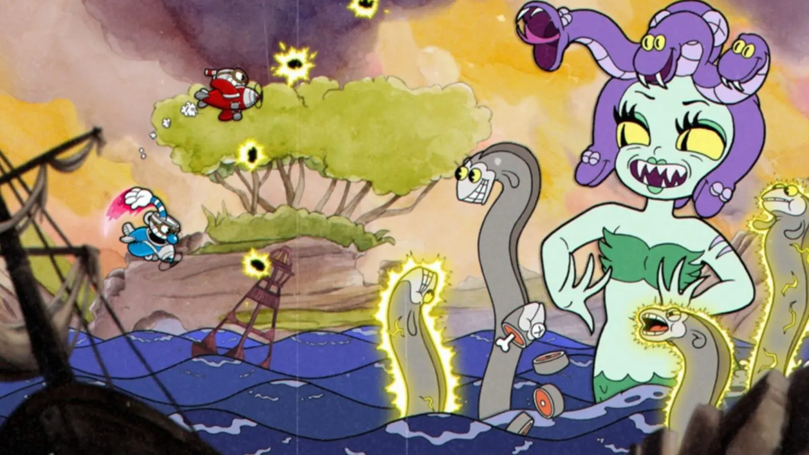 El arte de Cuphead Concept Art, trailer gameplay, Making of, entrevistas, animation process, charlas, storyboard, matte painting, y diseños originales