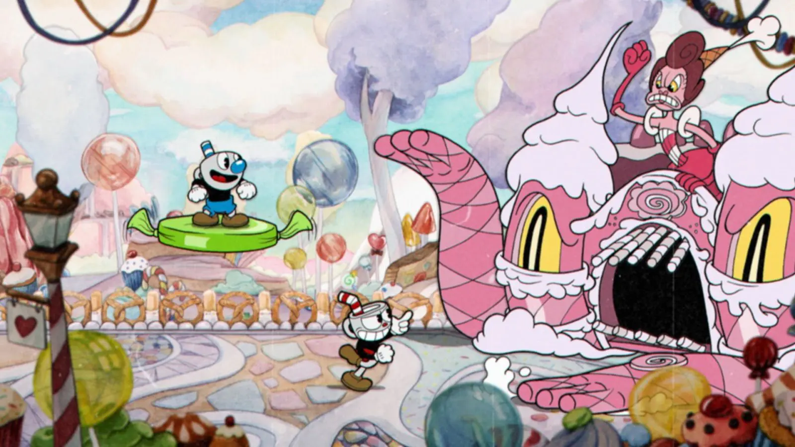 El arte de Cuphead Concept Art, trailer gameplay, Making of, entrevistas, animation process, charlas, storyboard, matte painting, y diseños originales