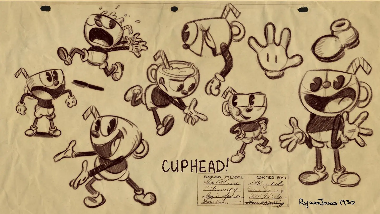 El arte de Cuphead Concept Art, trailer gameplay, Making of, entrevistas, animation process, charlas, storyboard, matte painting, y diseños originales