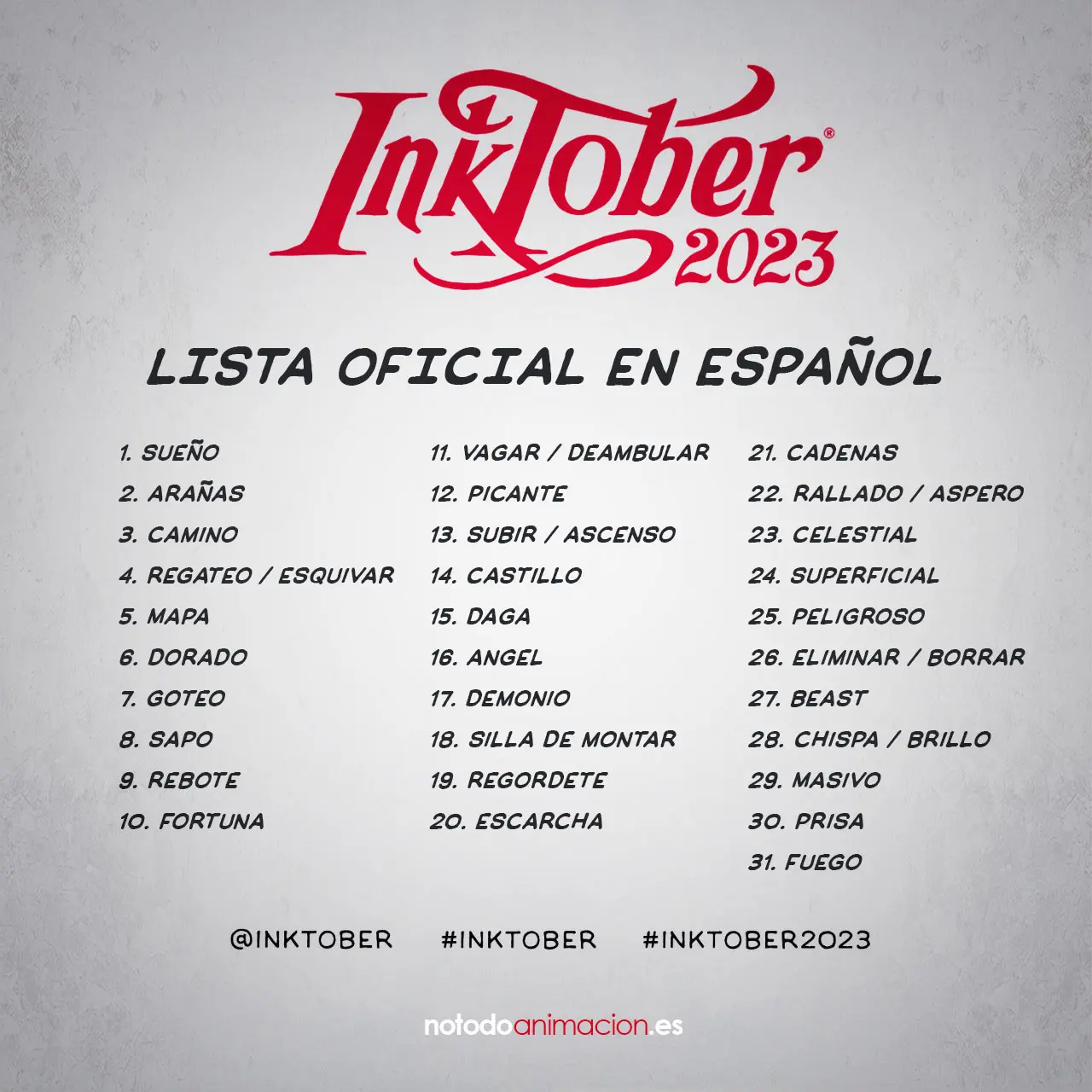 inktober 2023 en español