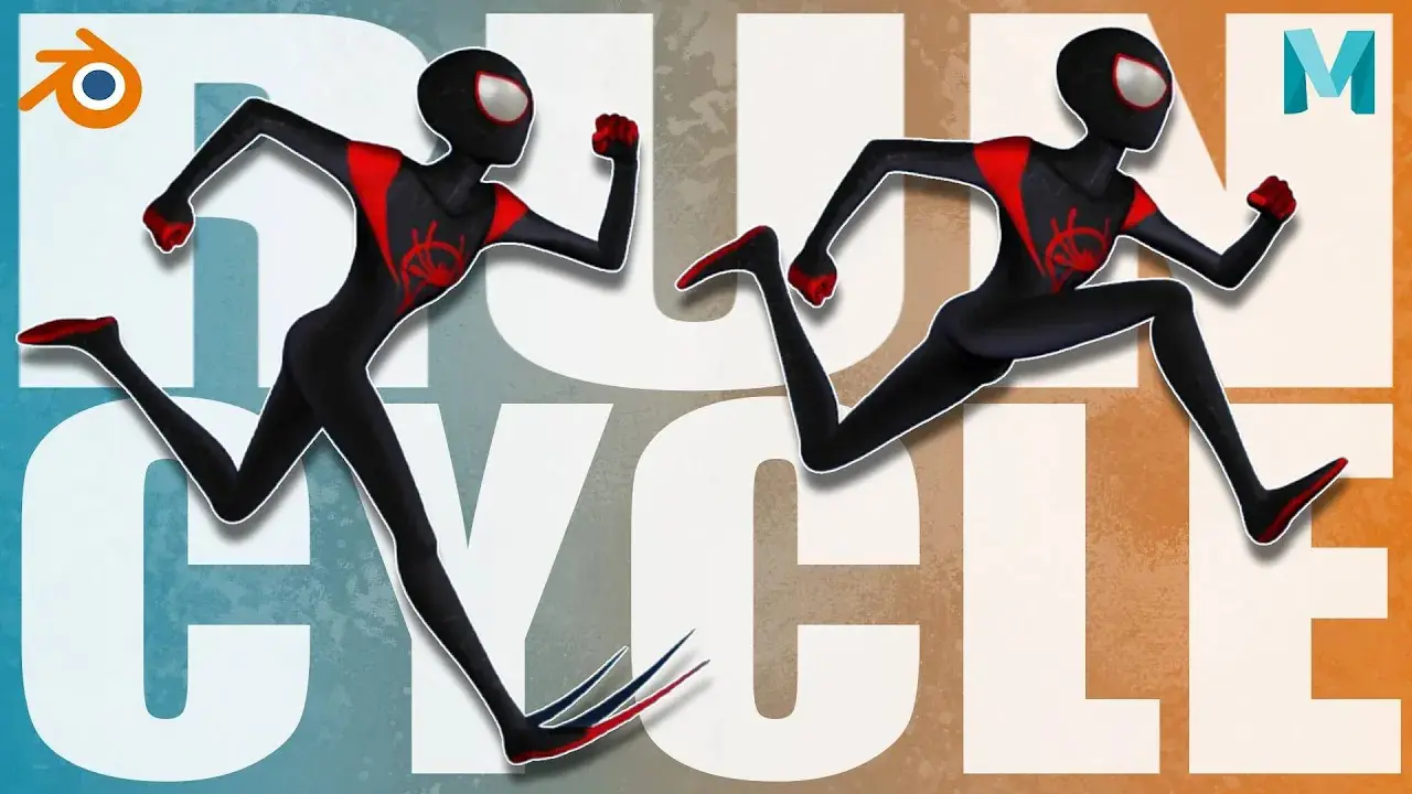 animación 3d de una carrera, el ciclo de correr en maya